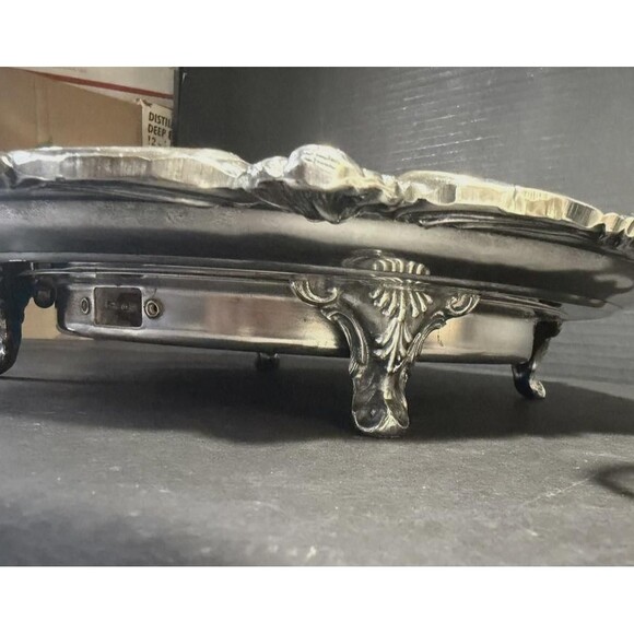 Eton Silver Inc. 709M Silverplate Footed Heated Warming Tray Platter 14" Works! - Picture 9 of 10